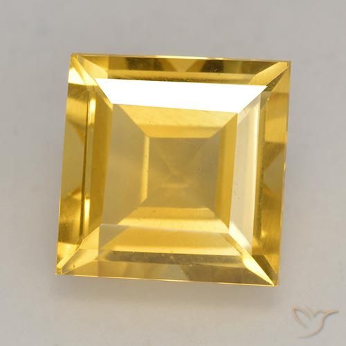 3.39ct Natural ouro brilhante Citrino, Quadrado, VS