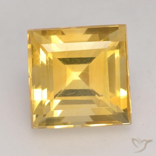 3.66ct Natural ouro médio Citrino, Quadrado, VVS-VS