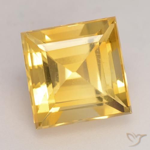 Citrino ouro brilhante Natural 3.71ct, Quadrado, VS