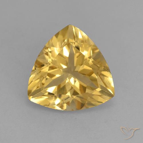 2.11ct Natural Laranja Dourada Citrino, Trilhão, VVS-VS