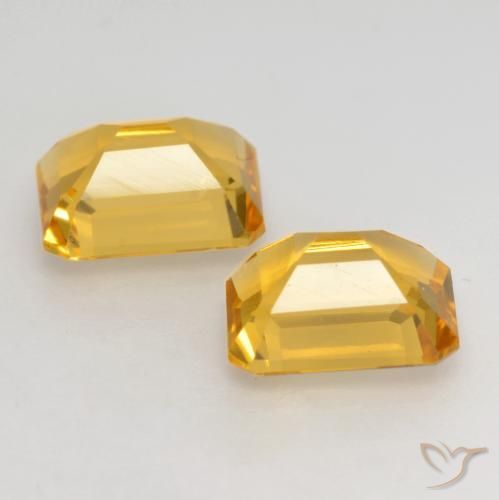 Pedras preciosas de Citrino Dourado Médio-escuro natural de 3.50 ct, Corte Octógono / Esmeralda, VVS-VS