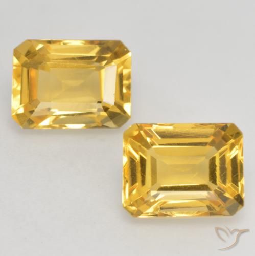 3.20ctw Natural ouro brilhante Citrino, Corte Esmeralda, VVS-VS