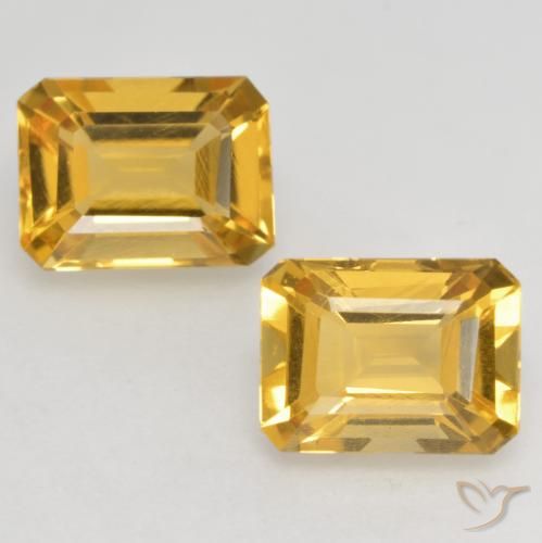 3.10ctw Natural Laranja Dourado Profundo Citrino, Corte Esmeralda, VVS-VS