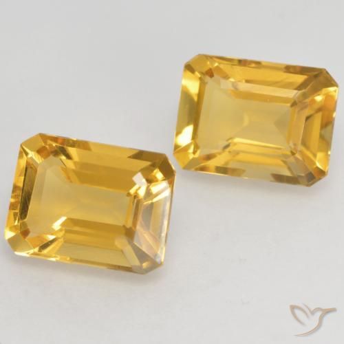 Pedras preciosas de Citrino Laranja Dourado Profundo natural de 3.10 ct, Corte Octógono / Esmeralda, VVS-VS