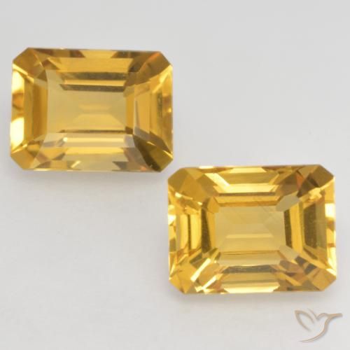 3.21ctw Natural Dourado Citrino, Corte Esmeralda, VVS-VS