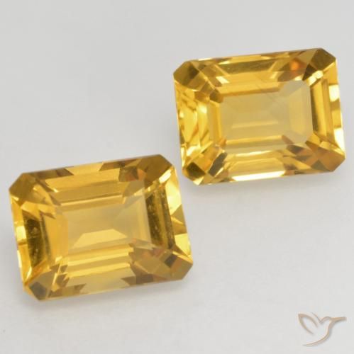 Pedras preciosas de Citrino Dourado natural de 3.21 ct, Corte Octógono / Esmeralda, VVS-VS