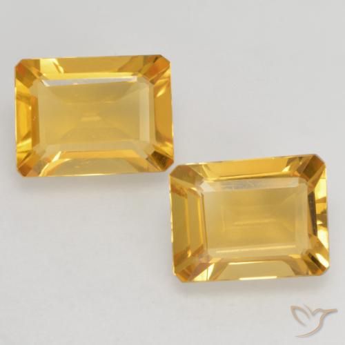 2.71ctw Natural Laranja Dourado Profundo Citrino, Corte Esmeralda, VVS-VS