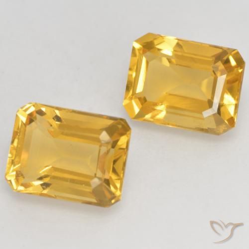 Pedras preciosas de Citrino Dourado Médio-escuro natural de 3.32 ct, Corte Octógono / Esmeralda, VVS-VS