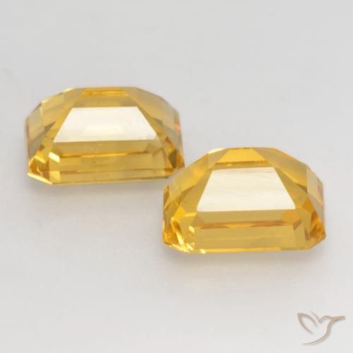 Pedras preciosas de Citrino Dourado Médio-escuro natural de 3.32 ct, Corte Octógono / Esmeralda, VVS-VS