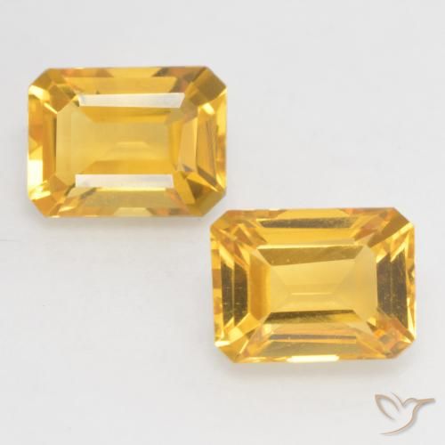 3.32ctw Natural ouro médio Citrino, Corte Esmeralda, VVS-VS