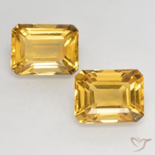 3.33ctw Natural ouro profundo Citrino, Corte Esmeralda, VVS-VS