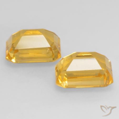 Pedras preciosas de Citrino Laranja Dourado Profundo natural de 3.38 ct, Corte Octógono / Esmeralda, VVS-VS
