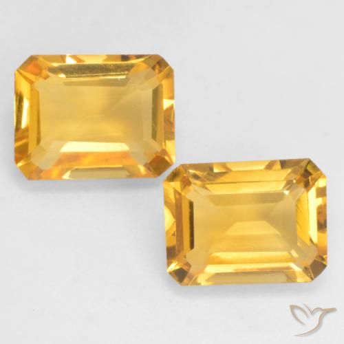 2.96ctw Natural Dourado Escuro Citrino, Corte Esmeralda, VVS-VS