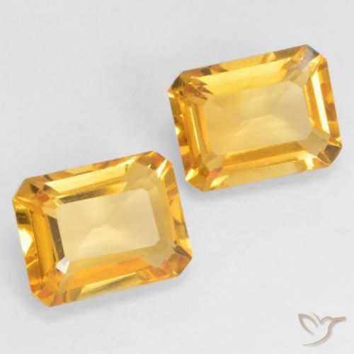 Pedras preciosas de Citrino Dourado Escuro natural de 2.96 ct, Corte Octógono / Esmeralda, VVS-VS