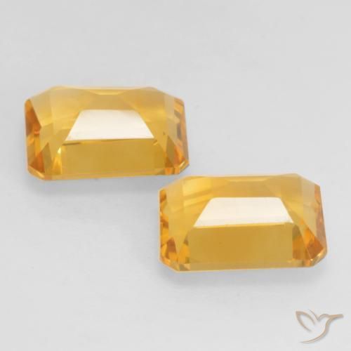 Pedras preciosas de Citrino Dourado Escuro natural de 2.96 ct, Corte Octógono / Esmeralda, VVS-VS