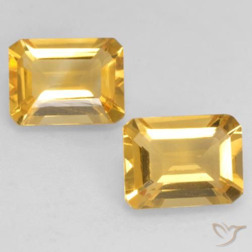 2.67ctw Natural ouro profundo Citrino, Corte Esmeralda, VVS-VS