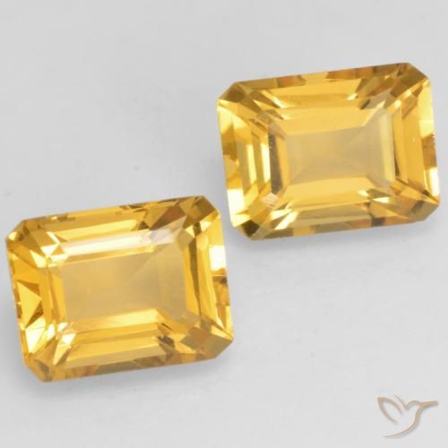 Pedras preciosas de Citrino Dourado natural de 3.43 ct, Corte Octógono / Esmeralda, VVS-VS