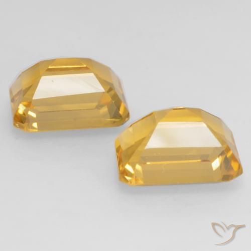 Pedras preciosas de Citrino Dourado natural de 3.43 ct, Corte Octógono / Esmeralda, VVS-VS