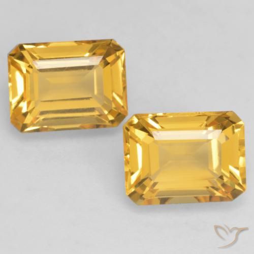 3.40ctw Natural ouro brilhante Citrino, Corte Esmeralda, VVS-VS