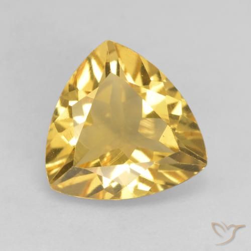 2.02ct Natural Dourado Citrino, Trilhão, VVS-VS