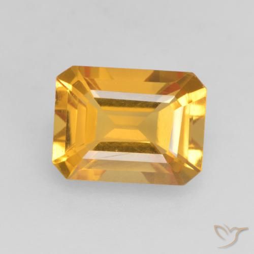 1.38ct Natural Dourado Escuro Citrino, Corte Esmeralda, VVS-VS