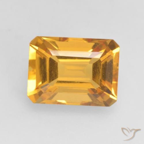 1.70ct Natural Laranja-dourado médio-claro Citrino, Corte Esmeralda, VVS-VS