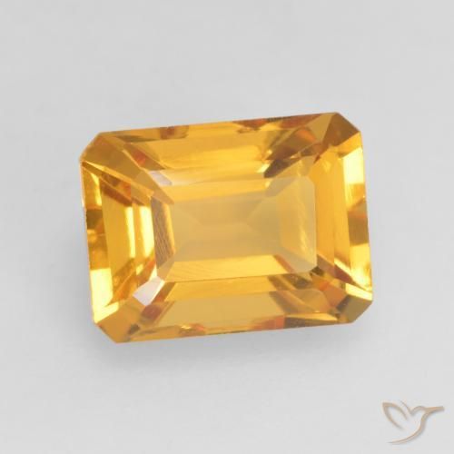 Citrino Laranja-dourado médio-claro Natural 1.70ct, Corte Octógono / Esmeralda, VVS-VS