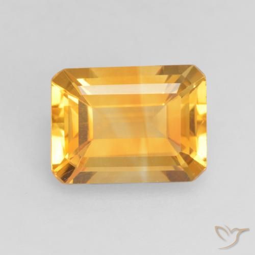 1.39ct Natural Laranja Dourado Profundo Citrino, Corte Esmeralda, VVS-VS