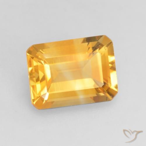 Citrino Laranja Dourado Profundo Natural 1.39ct, Corte Octógono / Esmeralda, VVS-VS
