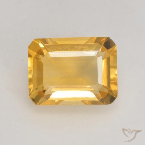 1.60ct Natural ouro brilhante Citrino, Corte Esmeralda, VVS-VS