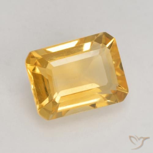 Citrino ouro brilhante Natural 1.60ct, Corte Octógono / Esmeralda, VVS-VS