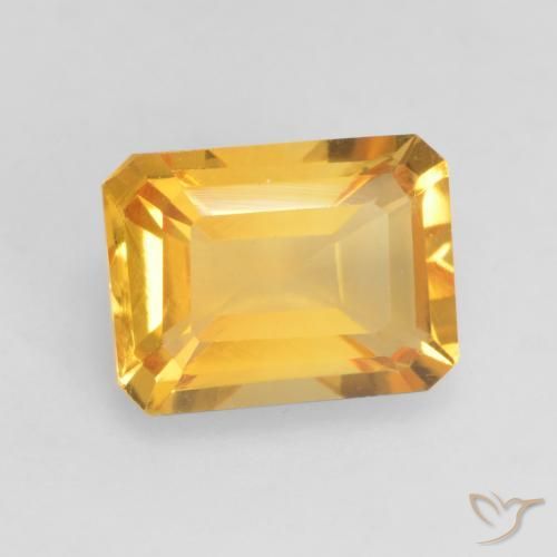 Citrino Dourado Escuro Natural 1.57ct, Corte Octógono / Esmeralda, VVS-VS