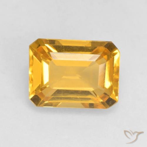 1.51ct Natural Dourado Escuro Citrino, Corte Esmeralda, VVS-VS