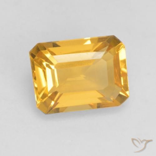 Citrino Dourado Escuro Natural 1.51ct, Corte Octógono / Esmeralda, VVS-VS