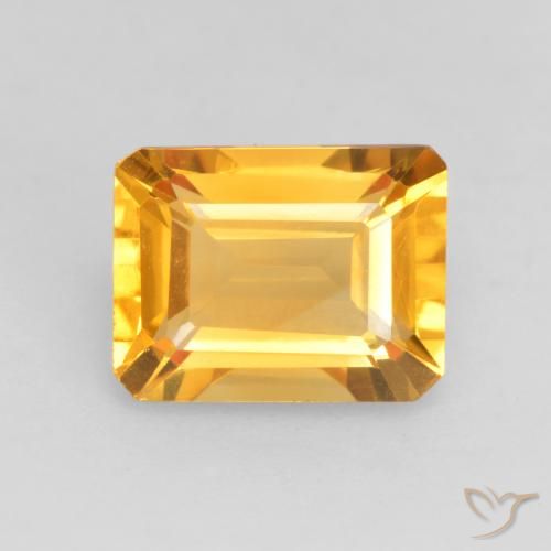 1.55ct Natural ouro brilhante Citrino, Corte Esmeralda, VVS-VS