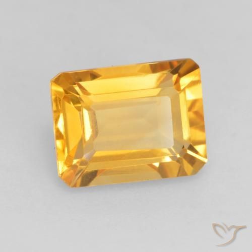 Citrino ouro brilhante Natural 1.55ct, Corte Octógono / Esmeralda, VVS-VS