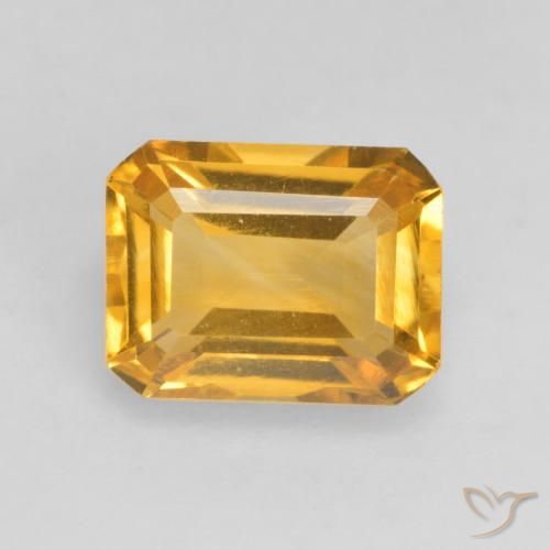 1.54ct Natural Dourado Escuro Citrino, Corte Esmeralda, VVS-VS