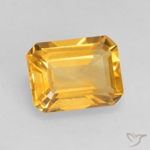 Citrino Dourado Escuro Natural 1.54ct, Corte Octógono / Esmeralda, VVS-VS