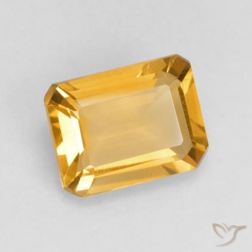 Citrino ouro brilhante Natural 1.41ct, Corte Octógono / Esmeralda, VVS-VS
