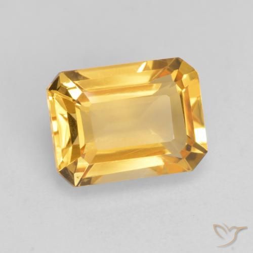 Citrino ouro brilhante Natural 1.65ct, Corte Octógono / Esmeralda, VVS-VS