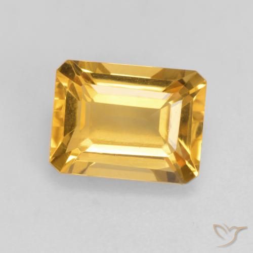 1.72ct Natural Dourado Médio-escuro Citrino, Corte Esmeralda, VVS-VS