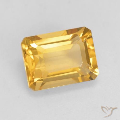 Citrino Dourado Médio-escuro Natural 1.72ct, Corte Octógono / Esmeralda, VVS-VS