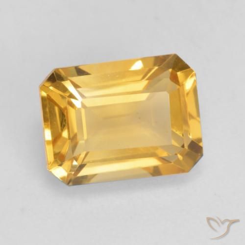 Citrino ouro brilhante Natural 1.60ct, Corte Octógono / Esmeralda, VVS-VS