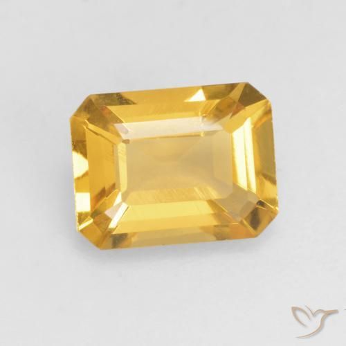Citrino ouro brilhante Natural 1.34ct, Corte Octógono / Esmeralda, VVS-VS