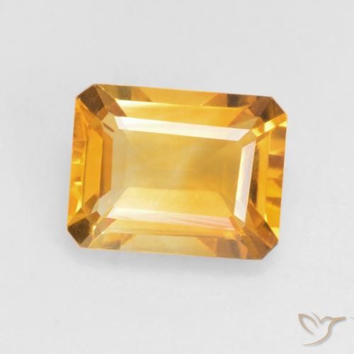 1.54ct Natural Dourado Escuro Citrino, Corte Esmeralda, VVS-VS