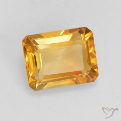 Citrino Dourado Escuro Natural 1.54ct, Corte Octógono / Esmeralda, VVS-VS