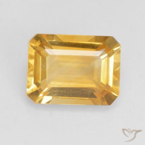 1.47ct Natural ouro médio Citrino, Corte Esmeralda, VVS-VS
