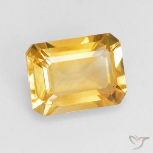 Citrino ouro médio Natural 1.47ct, Corte Octógono / Esmeralda, VVS-VS