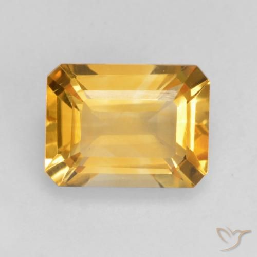 1.49ct Natural Laranja Dourado Profundo Citrino, Corte Esmeralda, VVS-VS