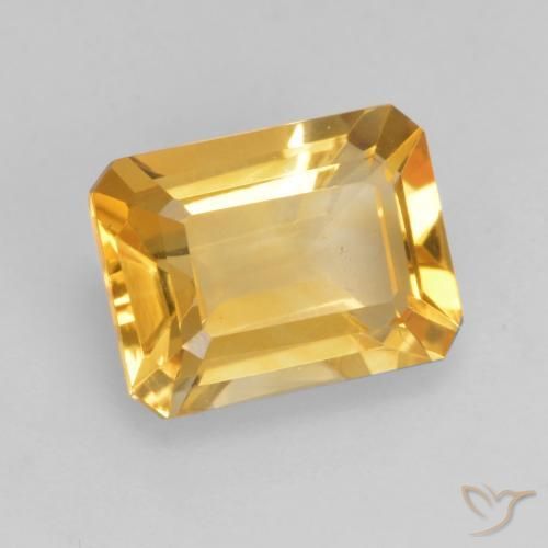 Citrino Laranja Dourado Profundo Natural 1.49ct, Corte Octógono / Esmeralda, VVS-VS